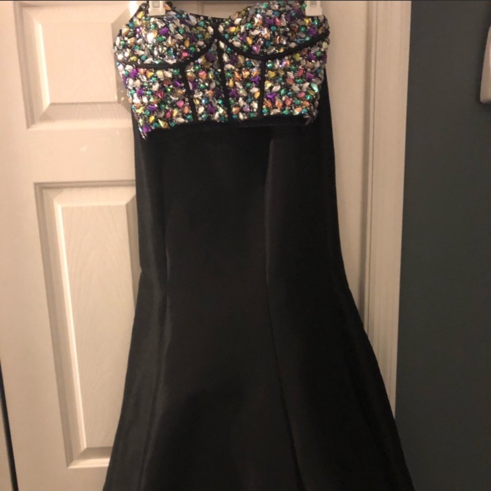 Prom dress 2pc beaded crop top sz 2